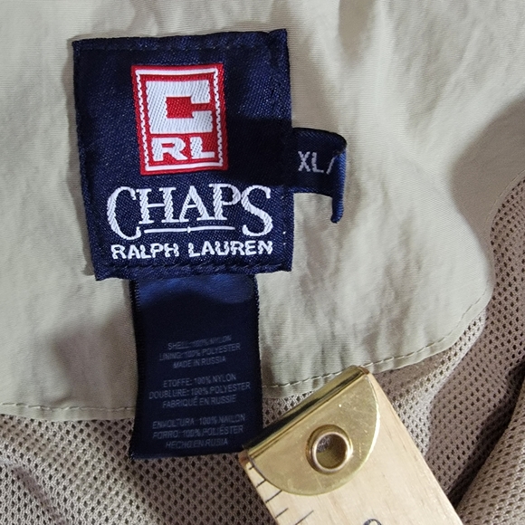 Vintage Mens Ralph Lauren and Chaps Nylon pullover Tan Jacket Size XL - Picture 5 of 12